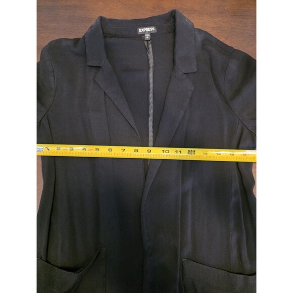 Express Black Long Sleeve No Button Blazer Jacket Women's Medium - Picture 6 of 6